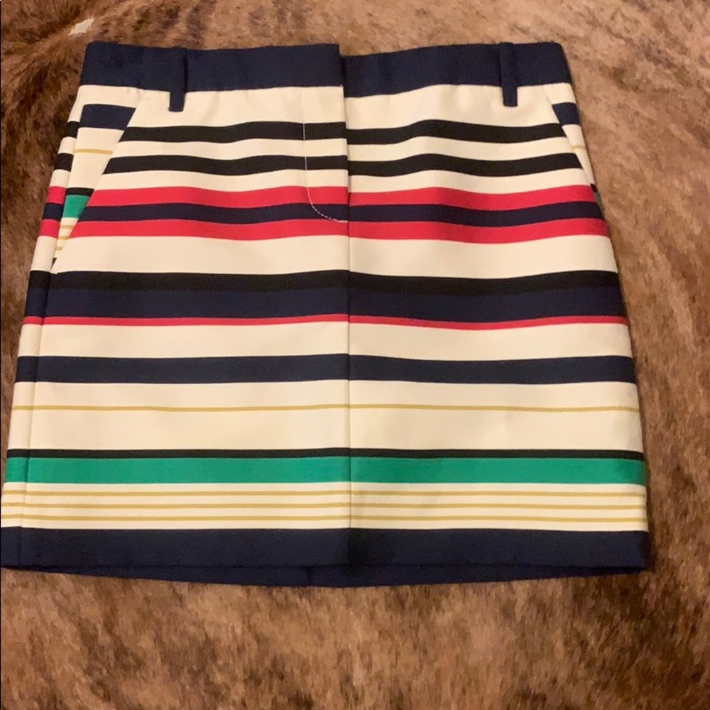 J crew striped mini skirt size 0